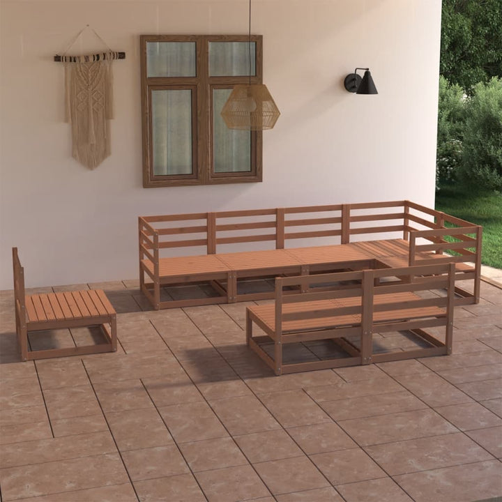 Vixl Set Mobilier De Grădină Cu Perne, 8 Piese, Lemn Masiv De Pin