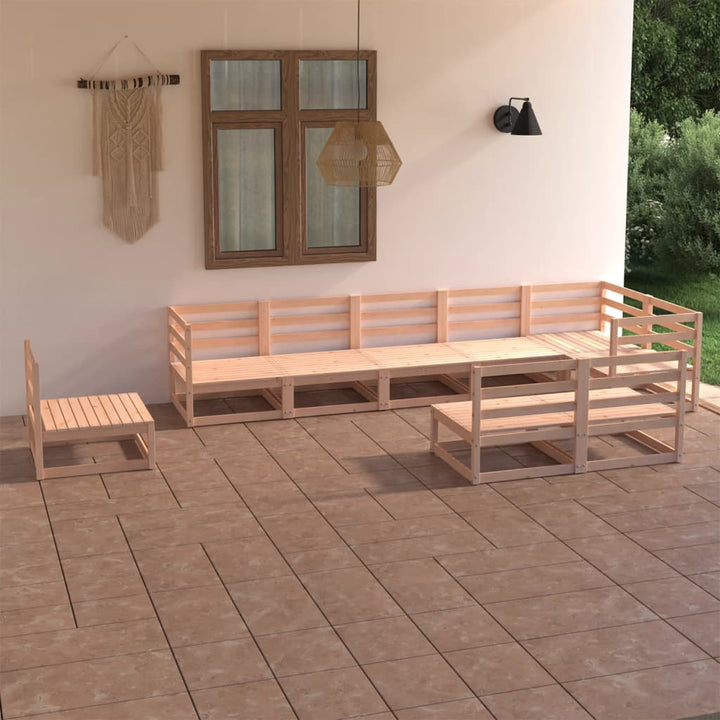 Vixl Set Mobilier Grădină Cu Perne, 9 Piese, Lemn Masiv De Pin