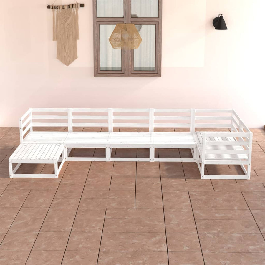 Set Mobilier De Grădină, 7 Piese, , Lemn Masiv De Pin