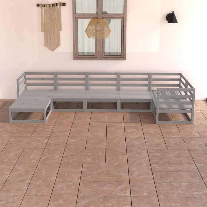 Set Mobilier De Grădină, 7 Piese, , Lemn Masiv De Pin