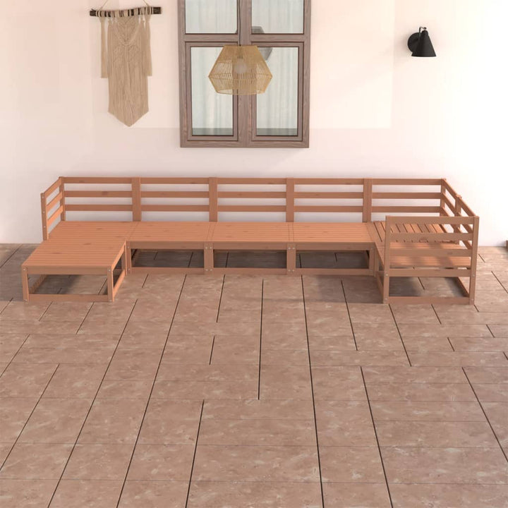 Set Mobilier De Grădină, 7 Piese, , Lemn Masiv De Pin