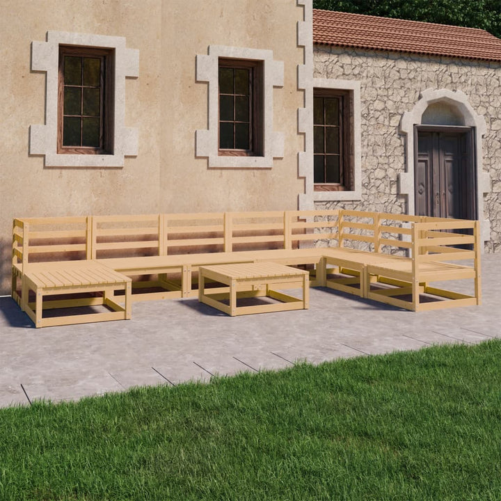 Vixl Set Mobilier De Grădină Cu Perne, 9 Piese, Lemn Masiv De Pin
