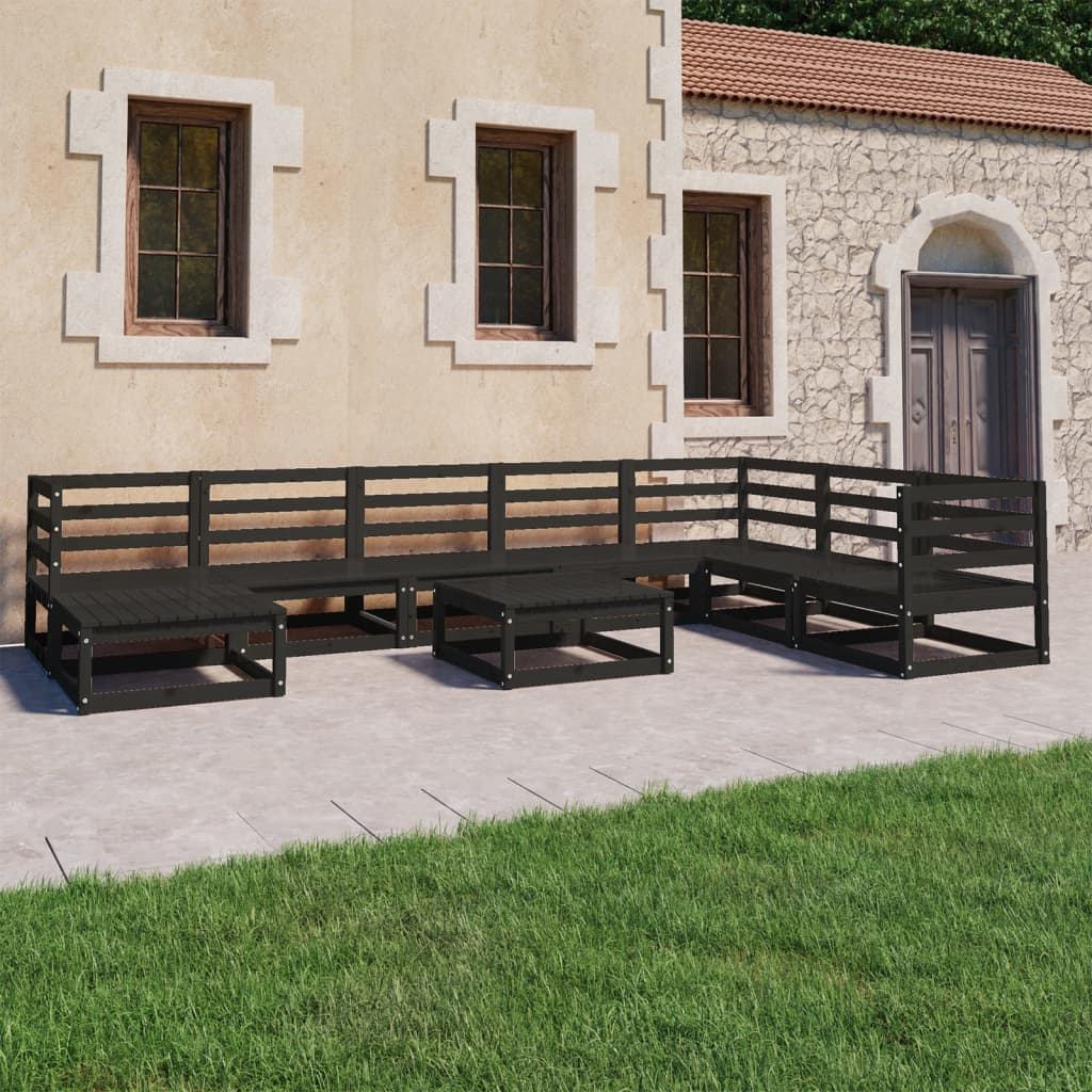 Vixl Set Mobilier De Grădină Cu Perne, 9 Piese, Lemn Masiv De Pin