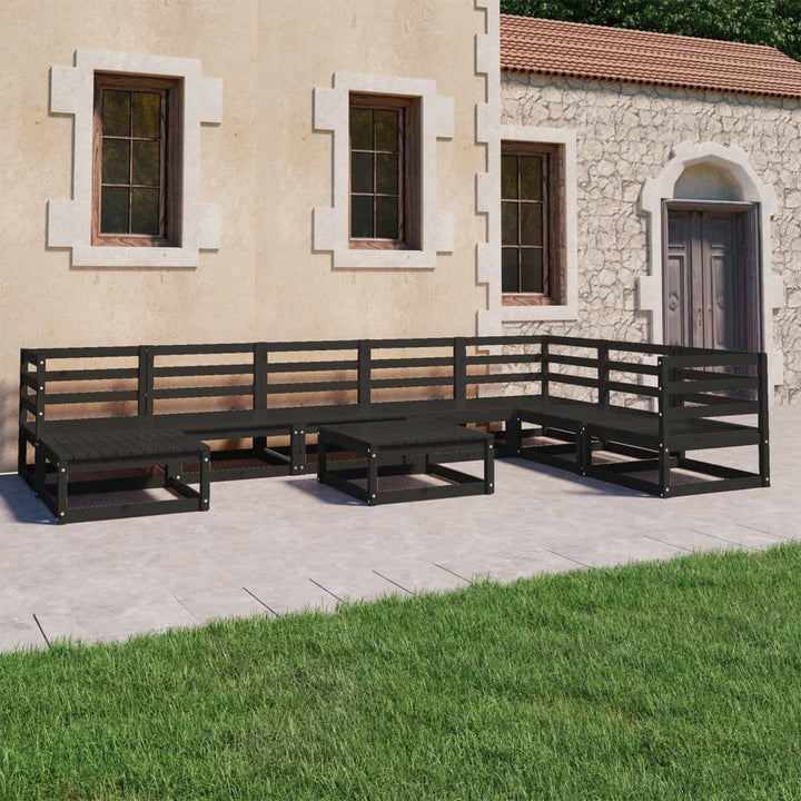Vixl Set Mobilier De Grădină Cu Perne, 9 Piese, Lemn Masiv De Pin