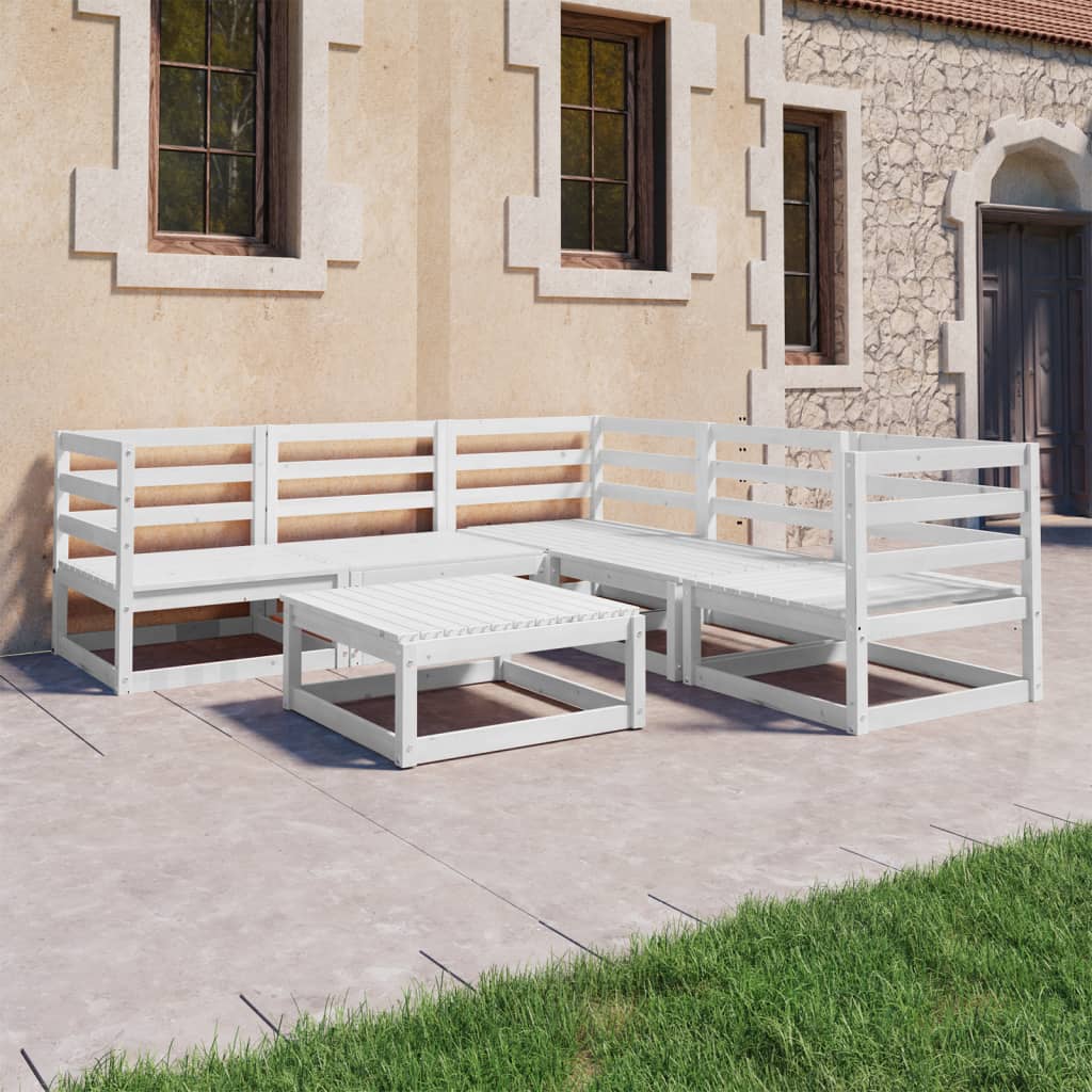 Vixl Set Mobilier De Grădină Cu Perne, 6 Piese, Lemn Masiv De Pin