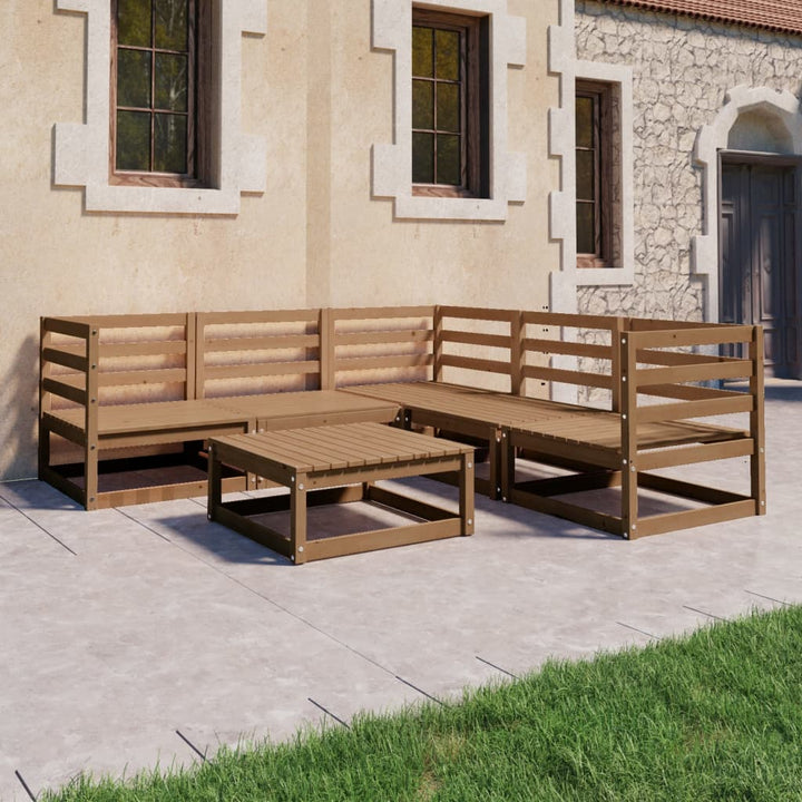Vixl Set Mobilier De Grădină Cu Perne, 6 Piese, Lemn Masiv De Pin