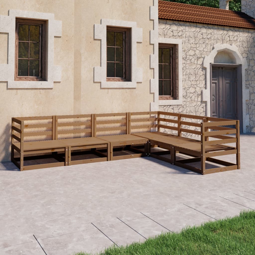 Vixl Set Mobilier De Grădină Cu Perne, 6 Piese, Lemn Masiv De Pin