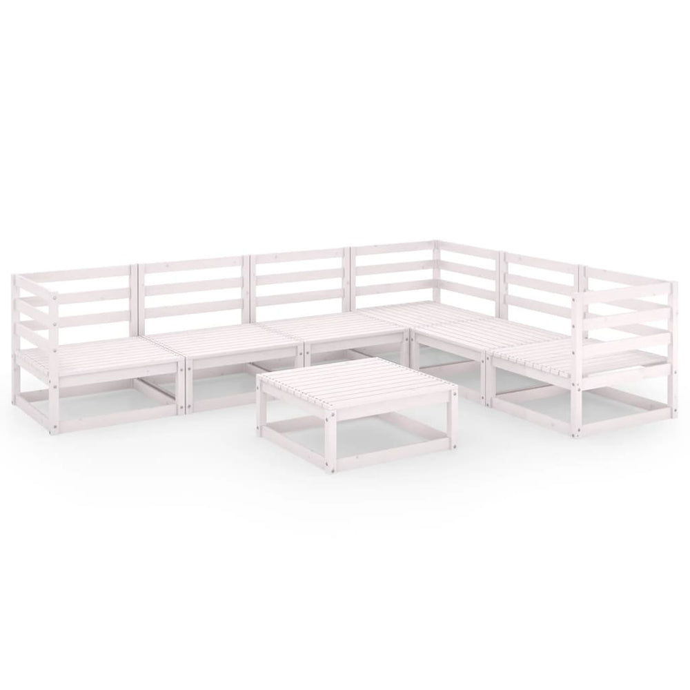 Set Mobilier De Grădină, 7 Piese, , Lemn Masiv De Pin