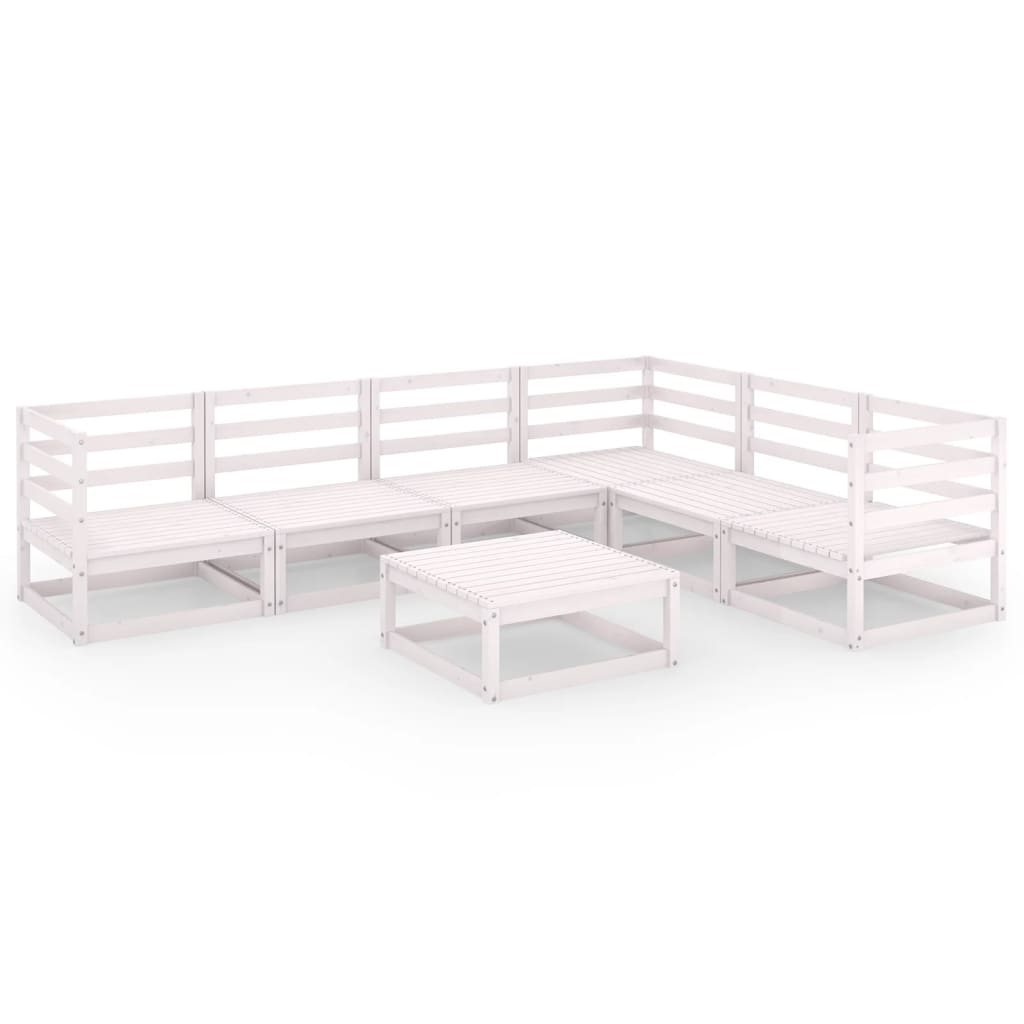 Set Mobilier De Grădină, 7 Piese, , Lemn Masiv De Pin