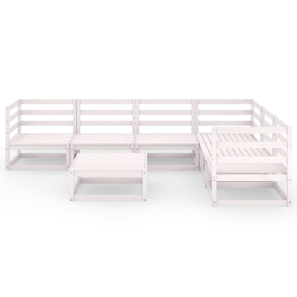 Set Mobilier De Grădină, 7 Piese, , Lemn Masiv De Pin
