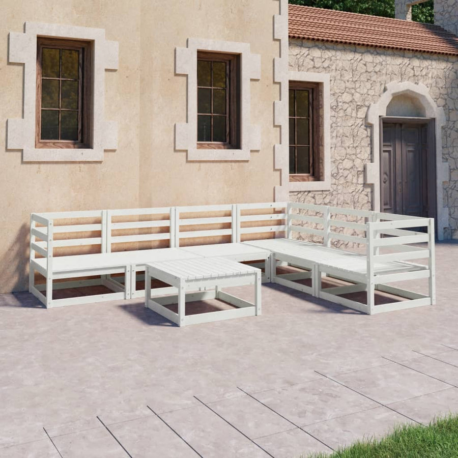 Set Mobilier De Grădină, 7 Piese, , Lemn Masiv De Pin