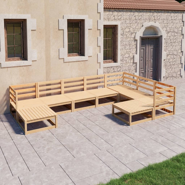 Vixl Set Mobilier Grădină Cu Perne, 9 Piese, , Lemn Masiv De Pin