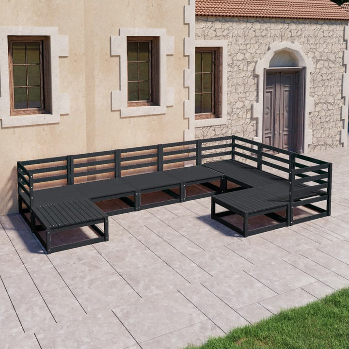 Vixl Set Mobilier Grădină Cu Perne, 9 Piese, , Lemn Masiv De Pin