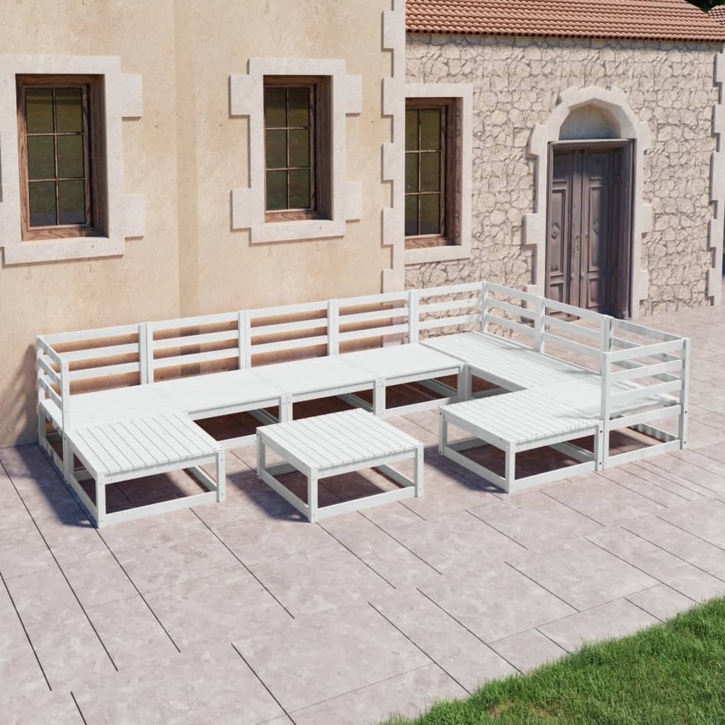 Set Mobilier De Grădină, 10 Piese, , Lemn Masiv De Pin
