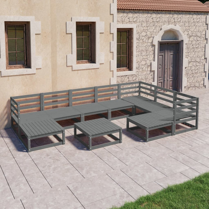 Set Mobilier De Grădină, 10 Piese, , Lemn Masiv De Pin