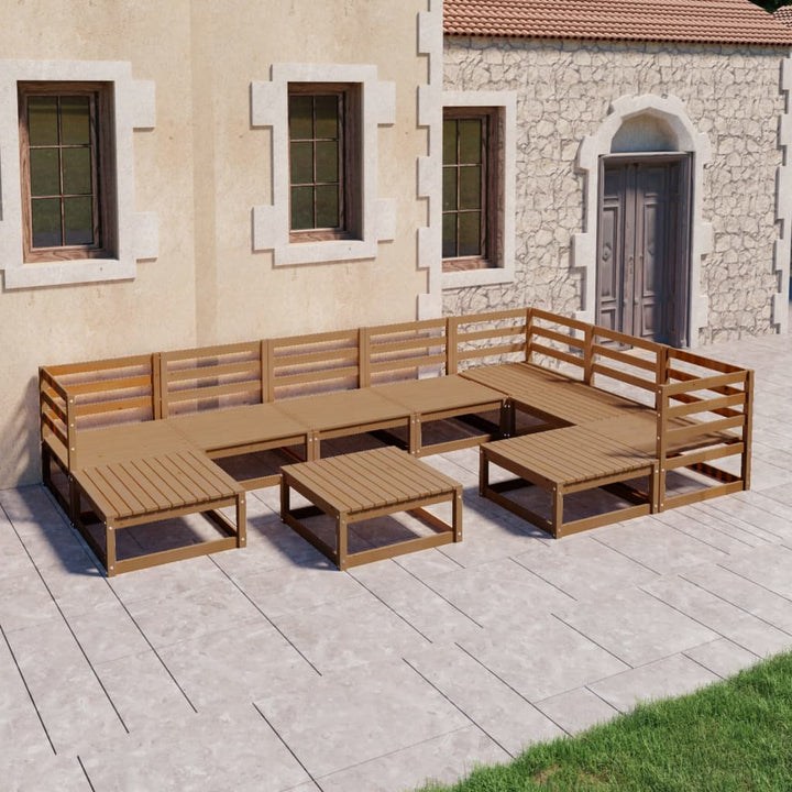 Set Mobilier De Grădină, 10 Piese, , Lemn Masiv De Pin