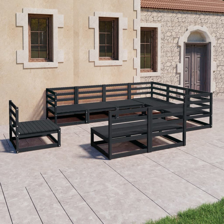 Vixl Set Mobilier Grădină Cu Perne, 9 Piese, , Lemn Masiv Pin