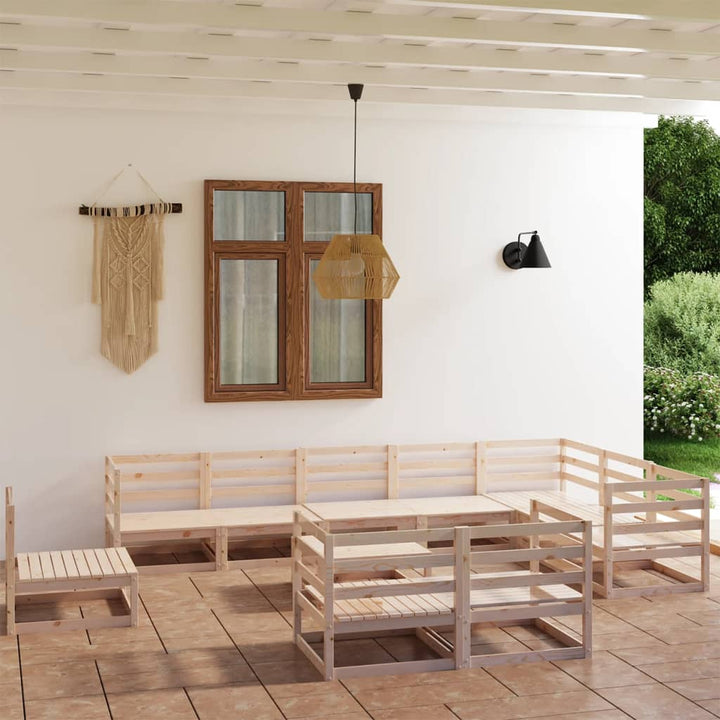 Vixl Set Mobilier Grădină Cu Perne, 11 Piese, Lemn Masiv De Pin