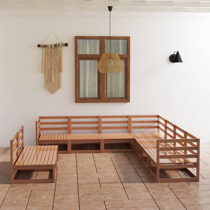 Vixl Set Mobilier Grădină Cu Perne, 9 Piese, , Lemn Masiv De Pin