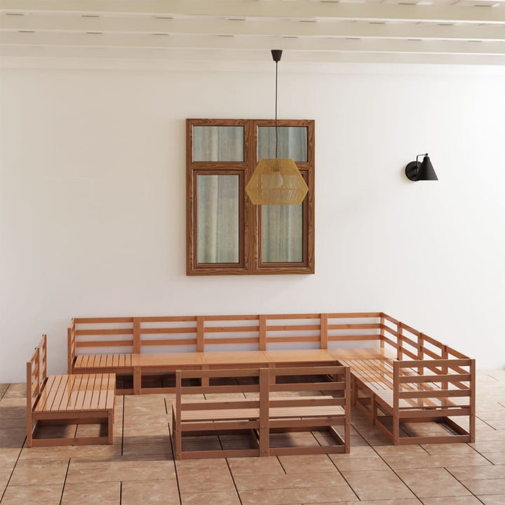 Vixl Set Mobilier Grădină Cu Perne, 12 Piese, Lemn Masiv De Pin