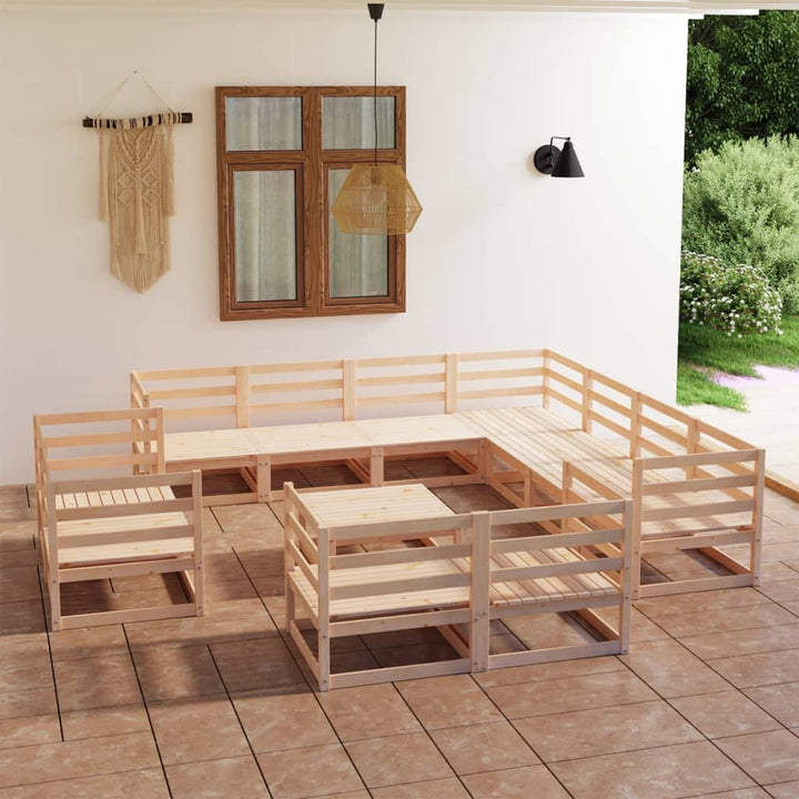 Vixl Set Mobilier Grădină&Perne 12 Piese Lemn Masiv Pin