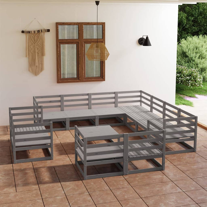 Vixl Set Mobilier Grădină&Perne 12 Piese Lemn Masiv Pin