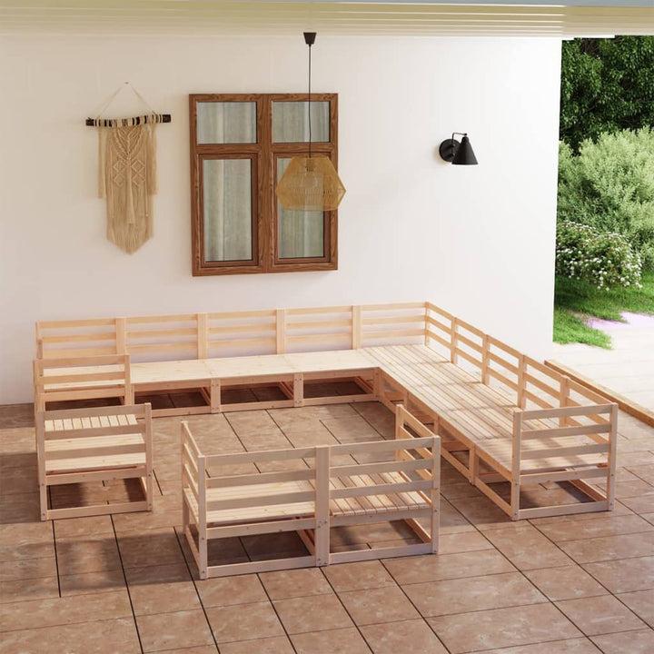 Vixl Set Mobilier De Grădină Cu Perne,13 Piese,,Lemn Masiv De Pin