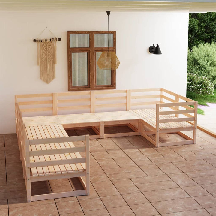 Vixl Set Mobilier Grădină Cu Perne, 8 Piese, Lemn Masiv De Pin
