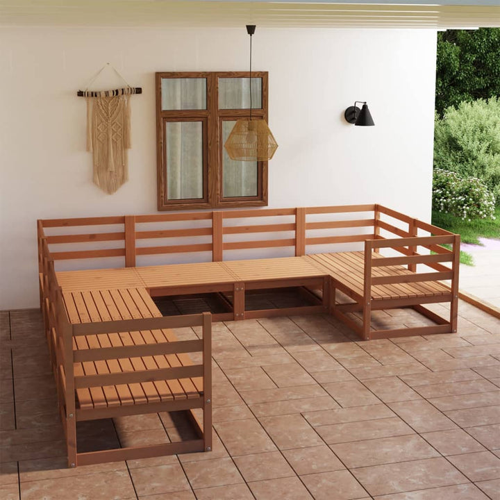 Vixl Set Mobilier Grădină Cu Perne, 8 Piese, Lemn Masiv De Pin