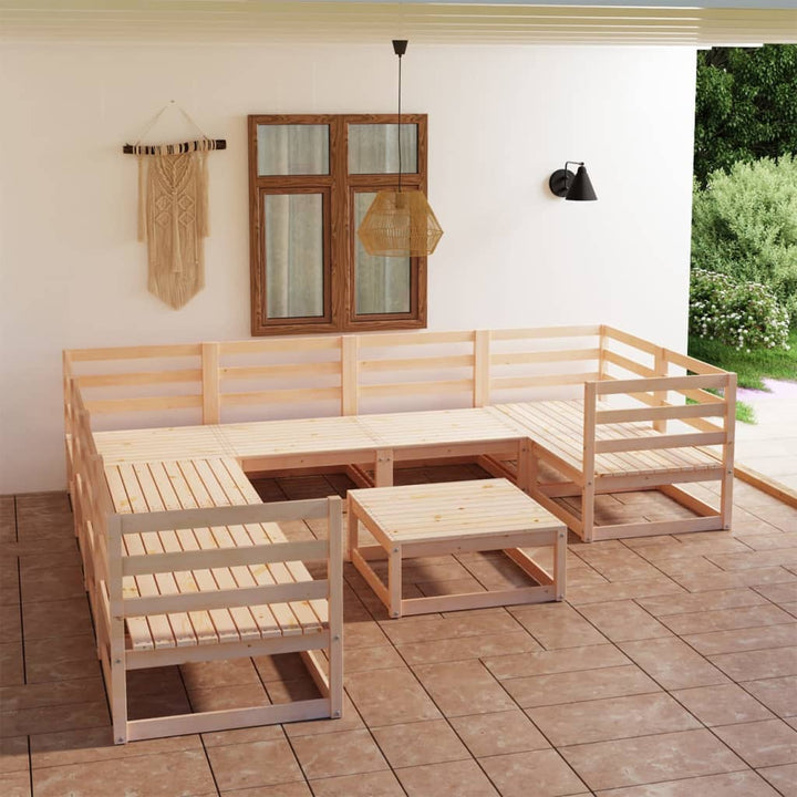 Vixl Set Mobilier Grădină Cu Perne Antracit, 9 Piese Lemn Masiv Pin