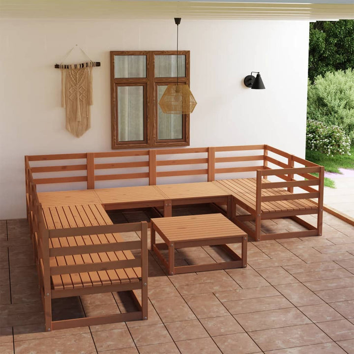 Vixl Set Mobilier Grădină Cu Perne Antracit, 9 Piese Lemn Masiv Pin