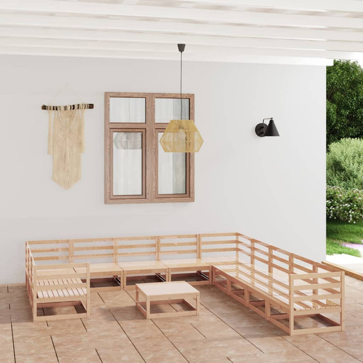 Vixl Set Mobilier Grădină&Perne 12 Piese Lemn Masiv Pin