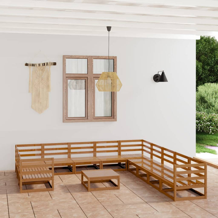 Vixl Set Mobilier Grădină&Perne 12 Piese Lemn Masiv Pin