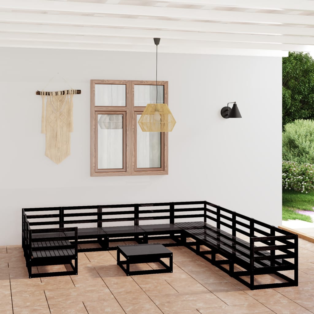 Vixl Set Mobilier Grădină&Perne 12 Piese Lemn Masiv Pin