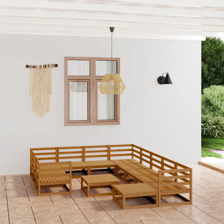 Vixl Set Mobilier Grădină Cu Perne, 12 Piese, Lemn Masiv De Pin