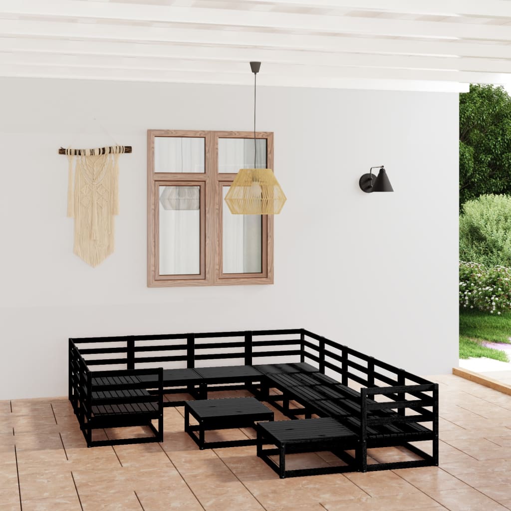 Vixl Set Mobilier Grădină Cu Perne, 12 Piese, Lemn Masiv De Pin