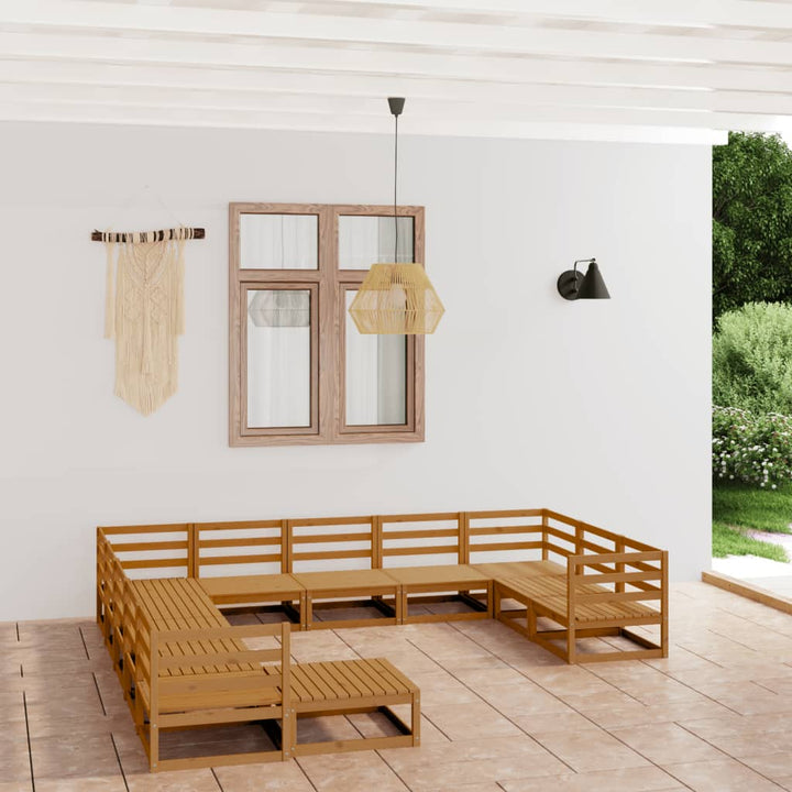 Vixl Set Mobilier Grădină Cu Perne Antracit, 12 Piese Lemn Masiv Pin