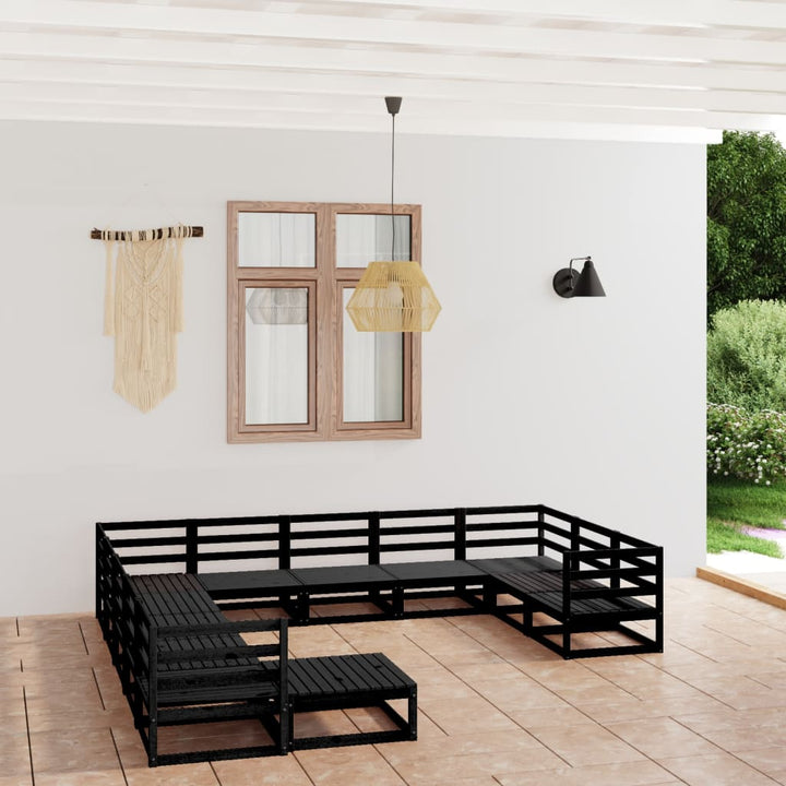 Vixl Set Mobilier Grădină Cu Perne Antracit, 12 Piese Lemn Masiv Pin