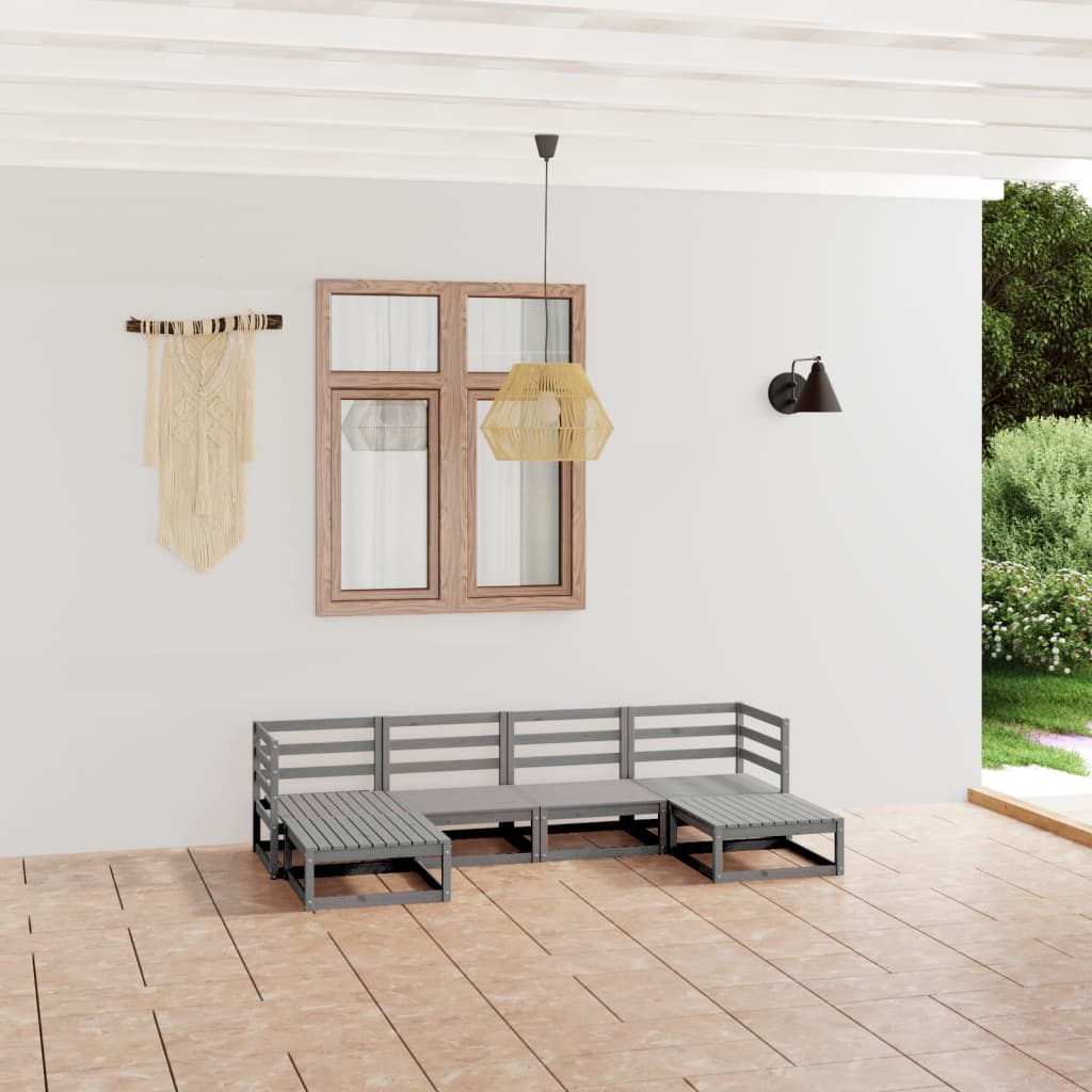 Vixl Set Mobilier Grădină Cu Perne, 6 Piese, , Lemn Masiv De Pin
