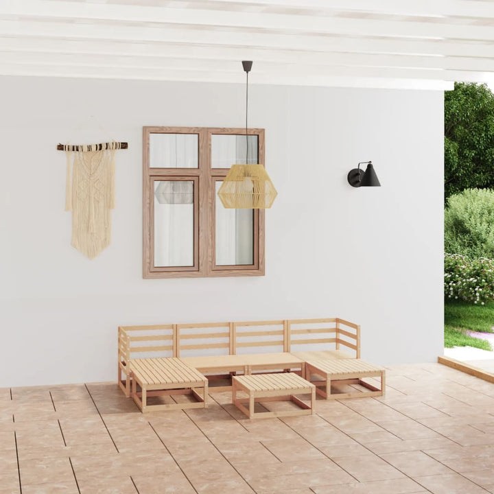 Vixl Set Mobilier Grădină Cu Perne, 7 Piese, , Lemn Masiv Pin