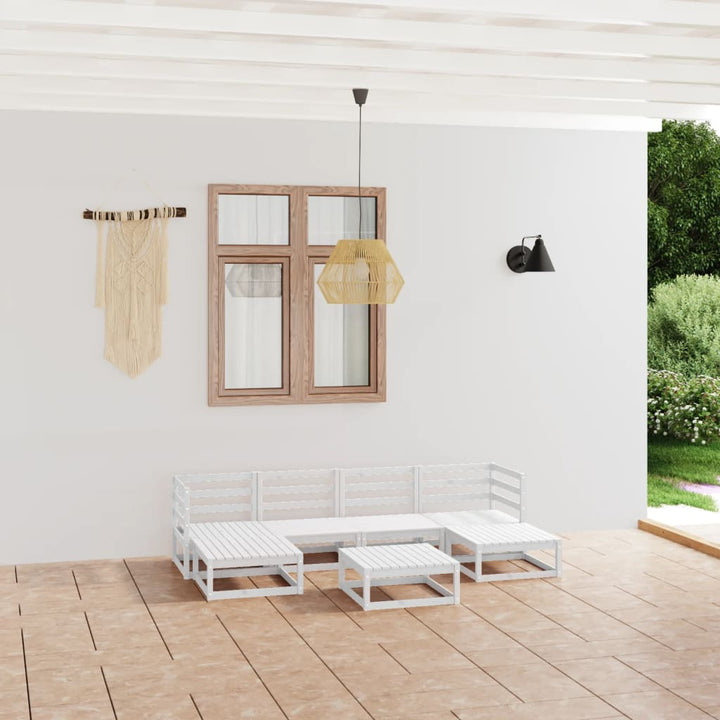 Vixl Set Mobilier Grădină Cu Perne, 7 Piese, , Lemn Masiv Pin
