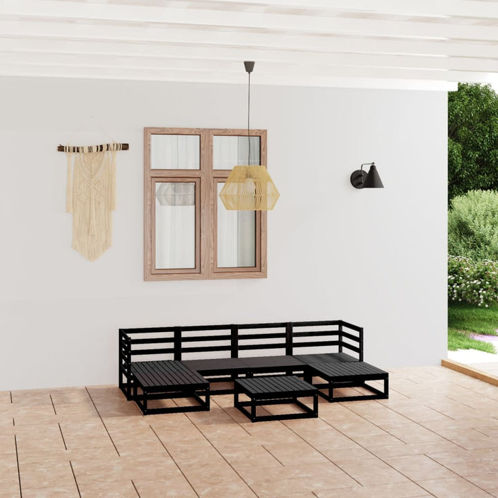 Vixl Set Mobilier Grădină Cu Perne, 7 Piese, , Lemn Masiv Pin