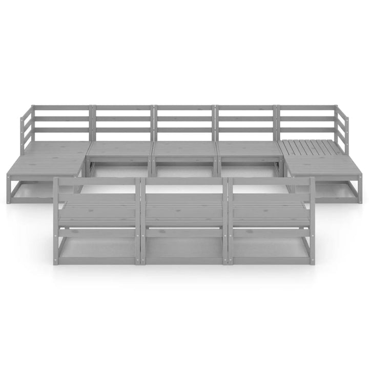Set Mobilier De Grădină, 10 Piese, Lemn Masiv De Pin