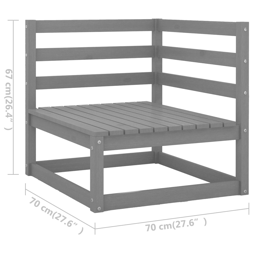 Set Mobilier De Grădină, 10 Piese, Lemn Masiv De Pin