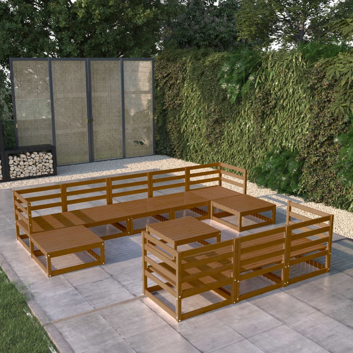 Vixl Set Mobilier Grădină Cu Perne, 11 Piese, Lemn Masiv De Pin