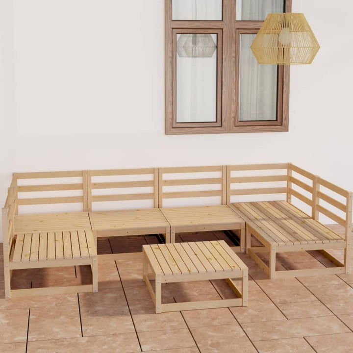 Vixl Set Mobilier Grădină Cu Perne Antracit, 7 Piese, Lemn Masiv Pin