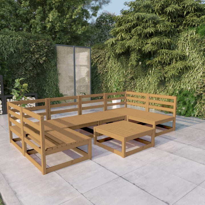 Vixl Set Mobilier Grădină Cu Perne Antracit, 7 Piese, Lemn Masiv Pin