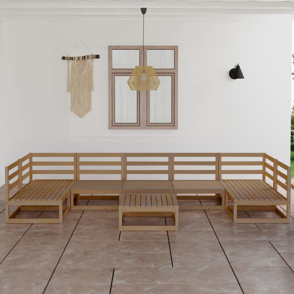 Vixl Set Mobilier Grădină, Perne, 8 Piese, Lemn Masiv Pin