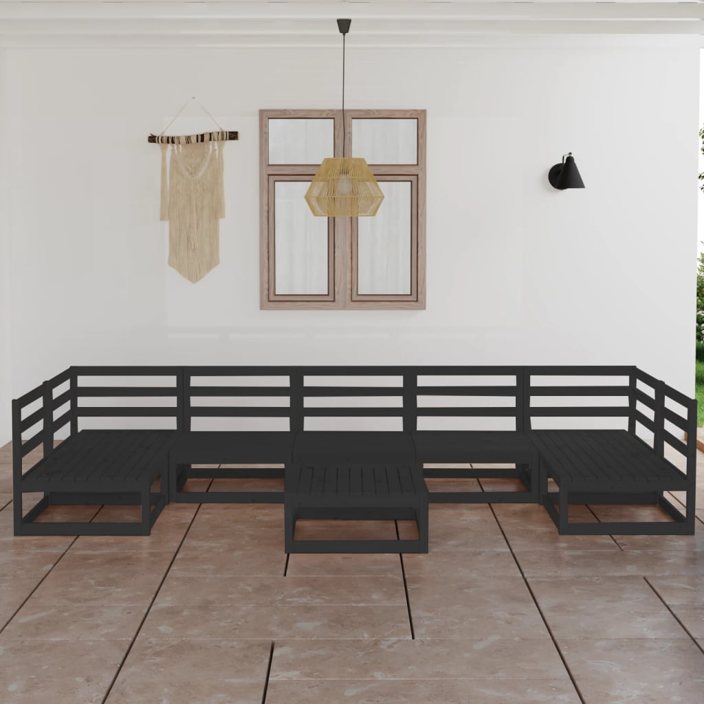 Vixl Set Mobilier Grădină, Perne, 8 Piese, Lemn Masiv Pin