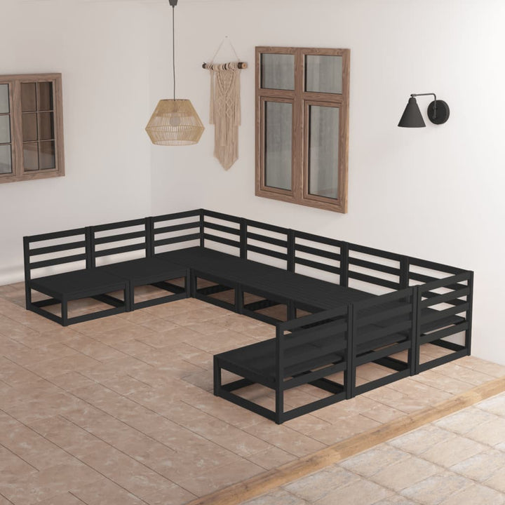 Vixl Set Mobilier Grădină Cu Perne, 9 Piese, , Lemn Masiv De Pin